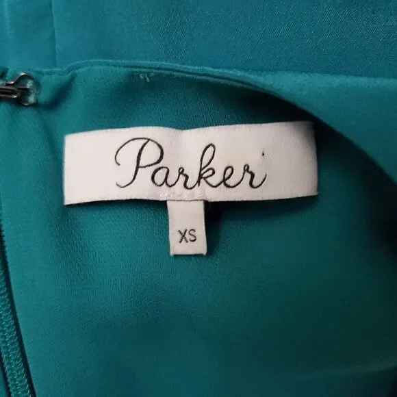 Parker Silk Peplum Surplice Blouse XS Kelly Green - Picture 7 of 10